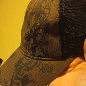 Awesome Ball Hat, Unisex, Brown & Black, Mesh, Cloth, Adjustable